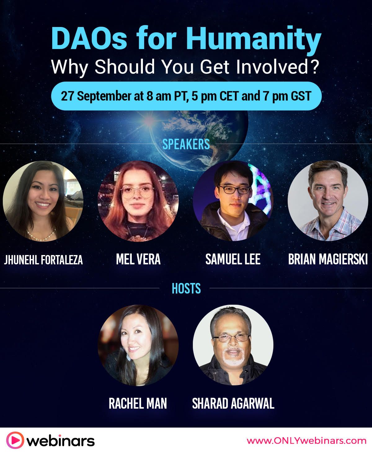DAOs for Humanity 2023 — Mel Vera speaker panel with Jhunehl Fortaleza, Samuel Lee, Brian Magierski