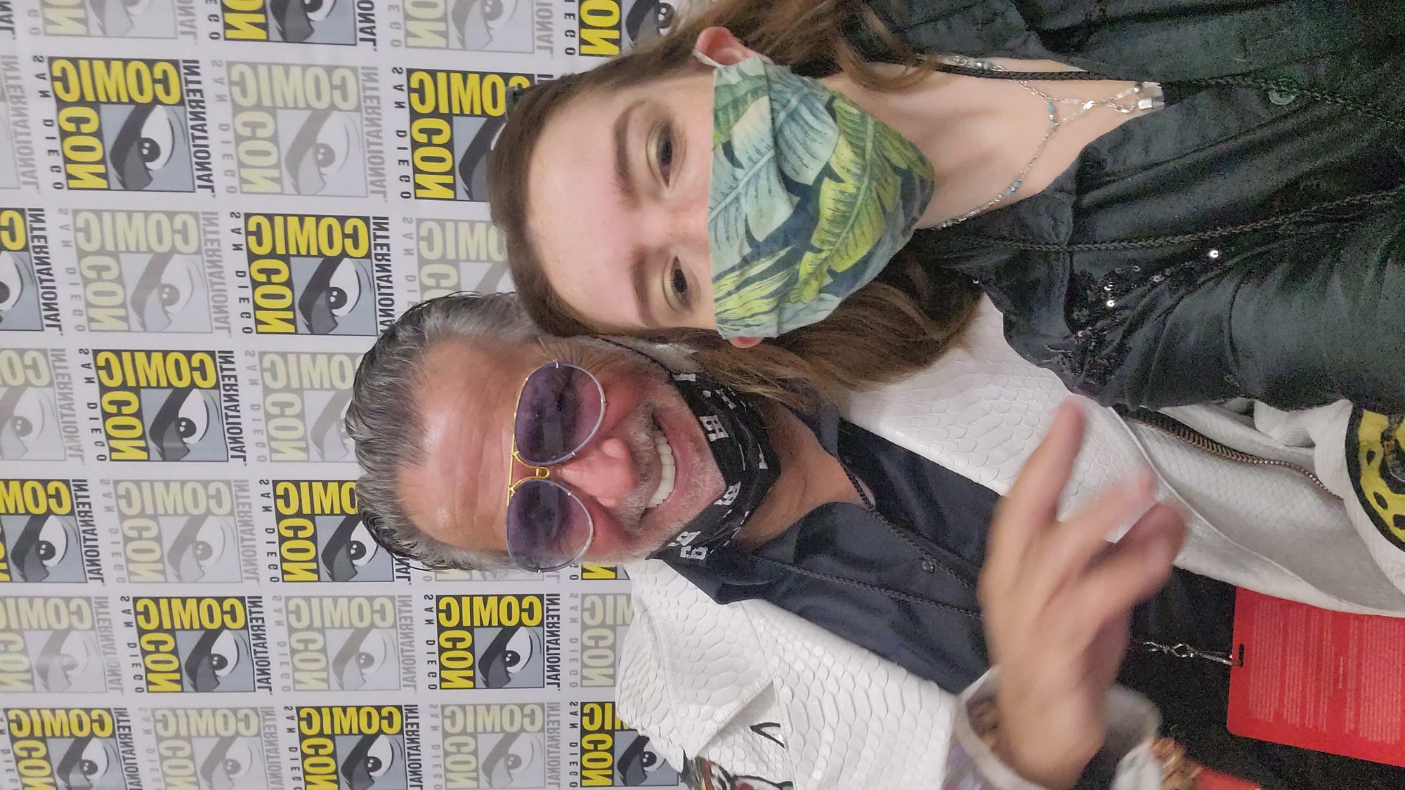 Mel Vera on stage at Comic-Con Special Edition NFT panel with Jeff Hamilton, November 2021