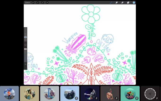 Live collaborative painting session with community and partner DAOs — Vempire, CULT DAO, Bankless, HerDAO contributions on a single shared canvas