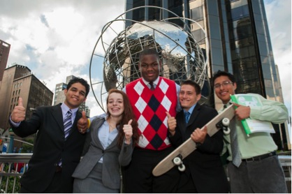 NFTE NY Metro Business Plan Competition finalists at Columbus Circle, NYC